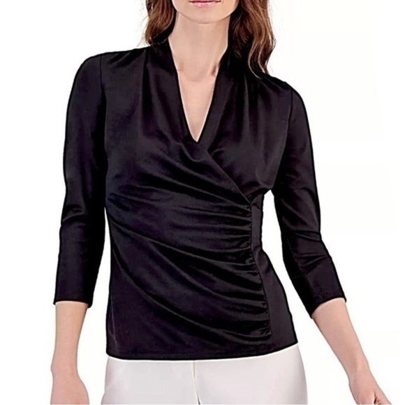 CWC Faux Wrap Top w/ Ruching! - Picture 2 of 5